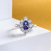 2 Carat Genuine Lab-Grown Sapphire Oval Shape Halo Ring | Best Gift For Her