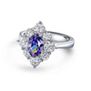 2 Carat Genuine Lab-Grown Sapphire Oval Shape Halo Ring | Best Gift For Her
