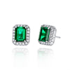 2 Carat Mini Green Lab-Created Emerald Halo Earring | Minimalism Style Gift For Her
