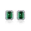 2 Carat Mini Green Lab-Created Emerald Halo Earring | Minimalism Style Gift For Her