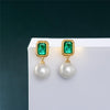 2 Carat Vibrant Green Doublet Emerald w Mother Of Pearl Earring | Luxury Jewelry Gift For Her