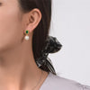 2 Carat Vibrant Green Doublet Emerald w Mother Of Pearl Earring | Luxury Jewelry Gift For Her