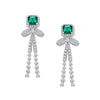 2 Carat Vivid Green Lab-Created Emerald Long Tassel Earring | Best Anniversary Gift For