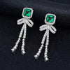 2 Carat Vivid Green Lab-Created Emerald Long Tassel Earring | Best Anniversary Gift For