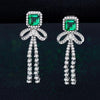 2 Carat Vivid Green Lab-Created Emerald Long Tassel Earring | Best Anniversary Gift For