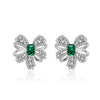 2 Carat Vivid Green Lab-Created Emerald Love Bow Earring Stud | Best Anniversary Gift For Her
