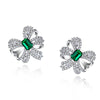 2 Carat Vivid Green Lab-Created Emerald Love Bow Earring Stud | Best Anniversary Gift For Her