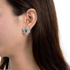 2 Carat Vivid Green Lab-Created Emerald Love Bow Earring Stud | Best Anniversary Gift For Her