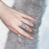 2 Carat Vivid Pink Pear Cut Diamond Simulant Cocktail Angel Wing Ring| Best Gift For Her