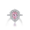2 Carat Vivid Pink Pear Cut Diamond Simulant Double Halo Cocktail Ring| Best Gift For Her