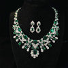 300+carat vivid green emerald necklace in 925 silver with elegant queen-style design.