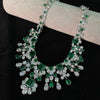 300+carat vivid green emerald necklace in 925 silver with elegant queen-style design.