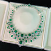 300+carat vivid green emerald necklace in 925 silver with elegant queen-style design.