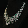 300+carat vivid green emerald necklace in 925 silver with elegant queen-style design.