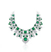 300+carat vivid green emerald necklace in 925 silver with elegant queen-style design.