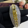 30+ Carat Princess Cut Vivid Yellow Diamond Bracelet Featuring Pavé-Set | Luxury Statement Jewelry