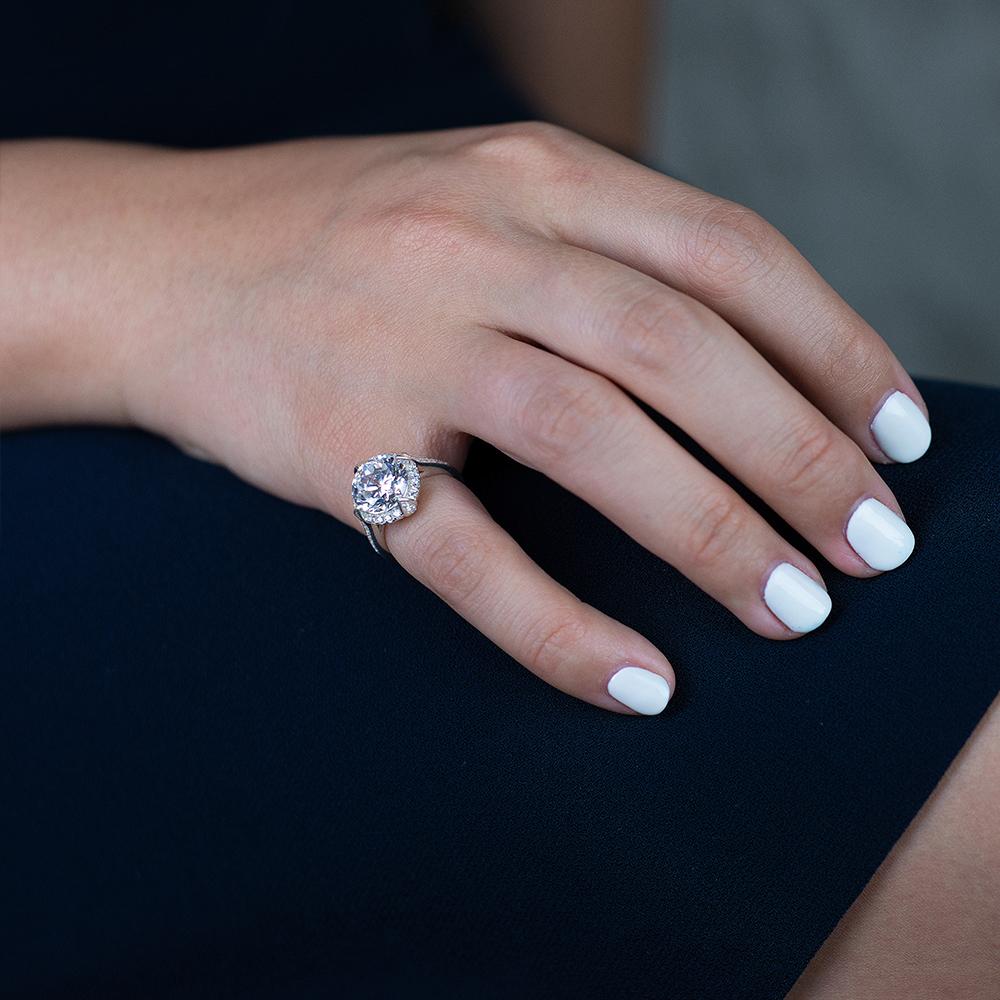 3 Carat Brillant Lab-Grown Diamond Engagement Halo Ring