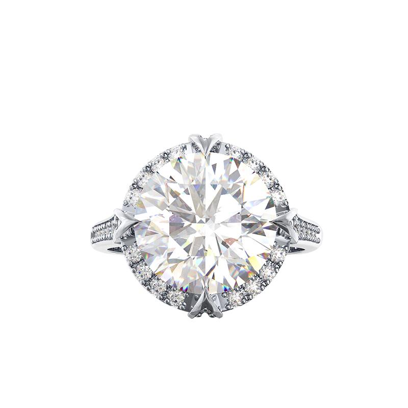 3 Carat Brillant Lab-Grown Diamond Engagement Halo Ring