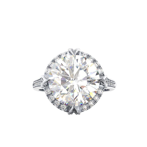 3 Carat Brillant Lab-Grown Diamond Engagement Halo Ring