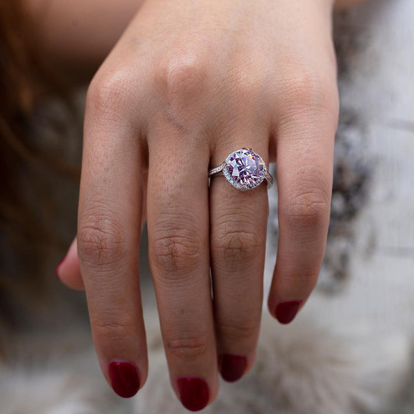3 Carat Brillant Lab-Grown Diamond Engagement Halo Ring