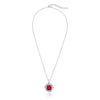 3 Carat Genuine Lab-Grown Red Ruby Cushion Halo Pendant| Luxury Halo Pendant Best Gift For Her