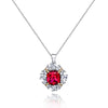 3 Carat Genuine Lab-Grown Red Ruby Cushion Halo Pendant| Luxury Halo Pendant Best Gift For Her
