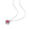 3 Carat Genuine Lab-Grown Red Ruby Cushion Halo Pendant| Luxury Halo Pendant Best Gift For Her