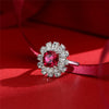 3 Carat Genuine Lab-Grown Red Ruby Cushion Halo Ring | Luxury Halo Engagement Ring Best Gift For Her