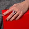 3 Carat Genuine Lab-Grown Red Ruby Cushion Halo Ring | Luxury Halo Engagement Ring Best Gift For Her