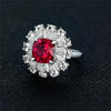 3 Carat Genuine Lab-Grown Red Ruby Cushion Halo Ring | Luxury Halo Engagement Ring Best Gift For Her