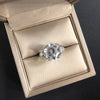 3 Carat Hexagon Step-Cut D Color Diamond Ring | Luxury Halo Design for Engagement