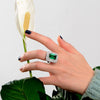3 Carat Lab-Created Emerald Double Halo Anniversary Engagement Ring