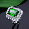 3 Carat Lab-Created Emerald Double Halo Anniversary Engagement Ring