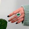 3 Carat Lab-Created Emerald Double Halo Anniversary Engagement Ring