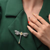 3 Carat Oval-Cut Yellow Diamond Simulant Dragonfly Brooch | Nature-Inspired Luxury Jewelry