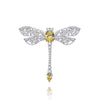 3 Carat Oval-Cut Yellow Diamond Simulant Dragonfly Brooch | Nature-Inspired Luxury Jewelry