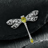 3 Carat Oval-Cut Yellow Diamond Simulant Dragonfly Brooch | Nature-Inspired Luxury Jewelry