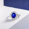 3 Carat Princess Diana Genuine Lab-Grown Sapphire Halo Ring | Best Gift For Her
