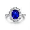 3 Carat Princess Diana Genuine Lab-Grown Sapphire Halo Ring | Best Gift For Her