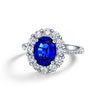 3 Carat Princess Diana Genuine Lab-Grown Sapphire Halo Ring | Best Gift For Her