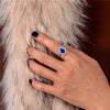 3 Carat Princess Diana Genuine Lab-Grown Sapphire Halo Ring | Best Gift For Her