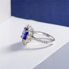 3 Carat Princess Diana Genuine Lab-Grown Sapphire Halo Ring | Best Gift For Her