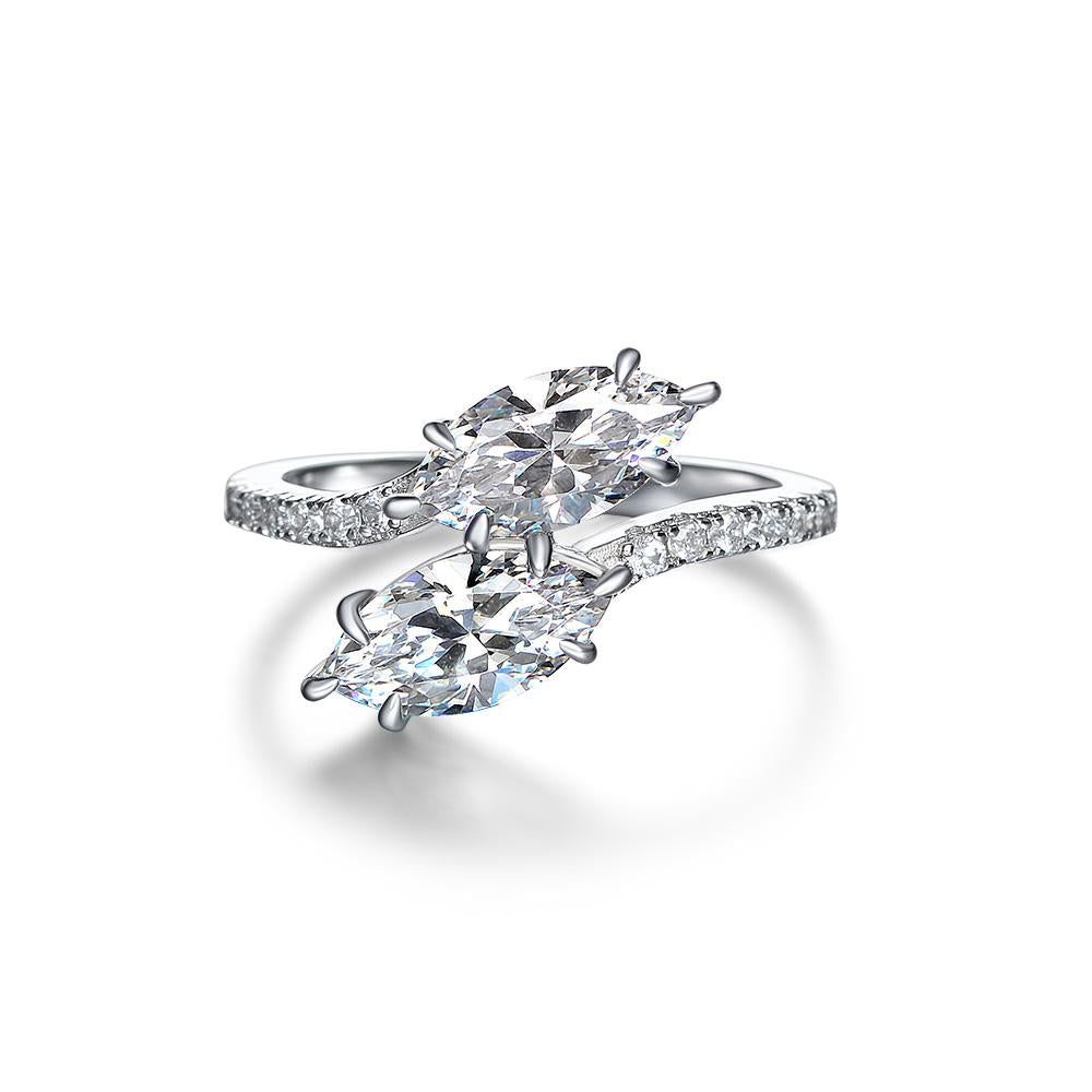 3 Carat Toi Et Moi Lab-Grown Diamond Marquise Cut Ring, Super Luxury Et Moi Engagement Ring | Luxury Eternity Band for Engagement Proposal.