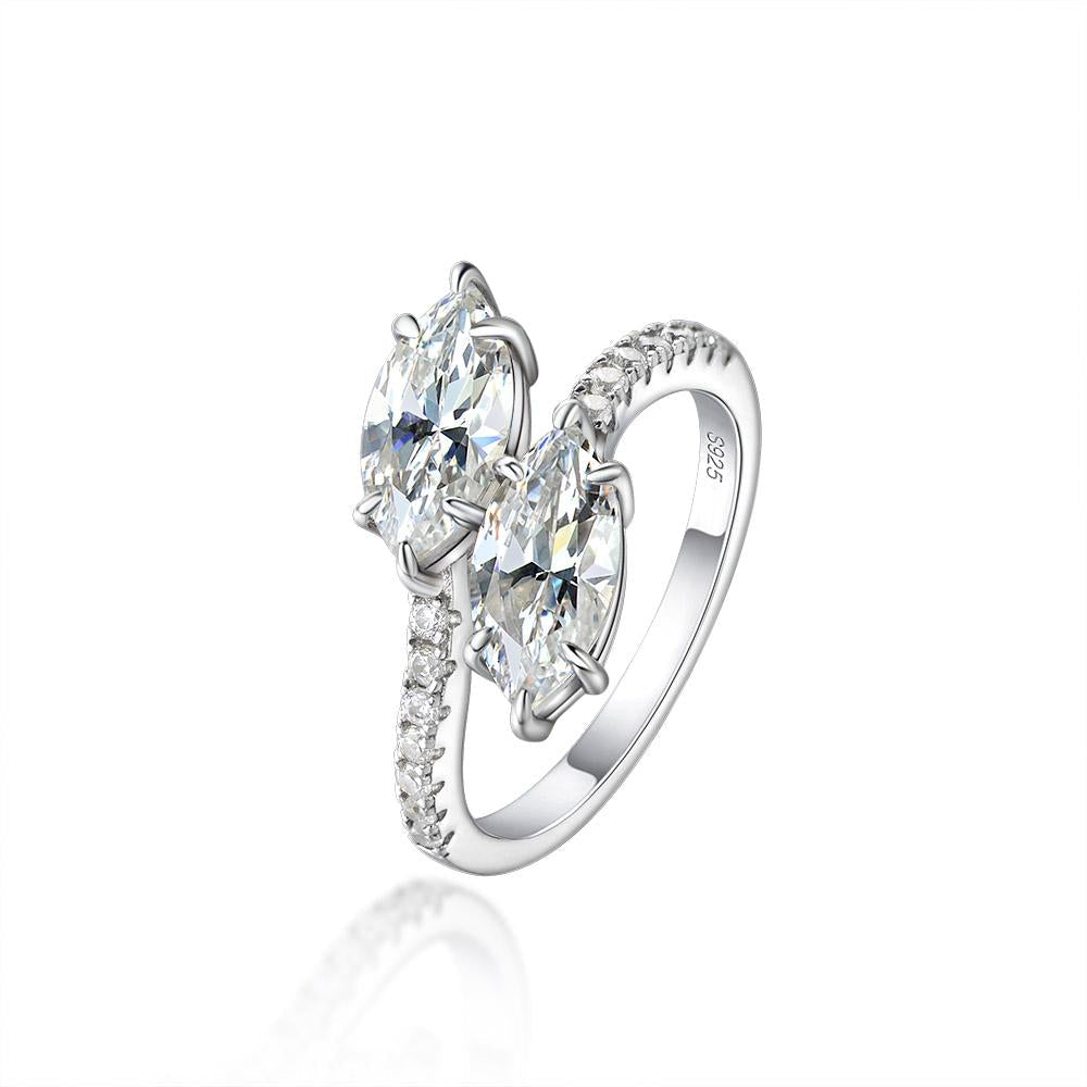 3 Carat Toi Et Moi Lab-Grown Diamond Marquise Cut Ring, Super Luxury Et Moi Engagement Ring | Luxury Eternity Band for Engagement Proposal.