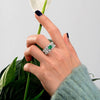 Vivid Green Lab-Created Emerald Full Of Stone Wedding Eternity Band