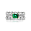 3 Carat Vivid Green Step Cut Lab-Created Emerald Eternity Band | Luxury Wedding Band