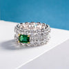3 Carat Vivid Green Step Cut Lab-Created Emerald Eternity Band | Luxury Wedding Band