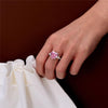 3 Carat Vivid Pink Heart Shape Diamond Simulant Cocktail Ring| Best Three Stone Anniversary Ring