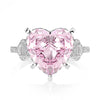 3 Carat Vivid Pink Heart Shape Diamond Simulant Cocktail Ring| Best Three Stone Anniversary Ring
