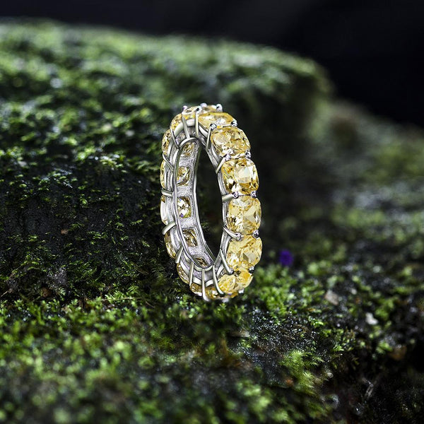 4 Carat Eternity Vivid Yellow Lab-Grown Diamond Brilliant Cut Ring | Best Wedding Ring. A minimalist eternity design perfect for luxurious engagements.